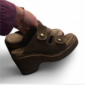 Rage And Bone Brown Suede Platform Wedges Size 9